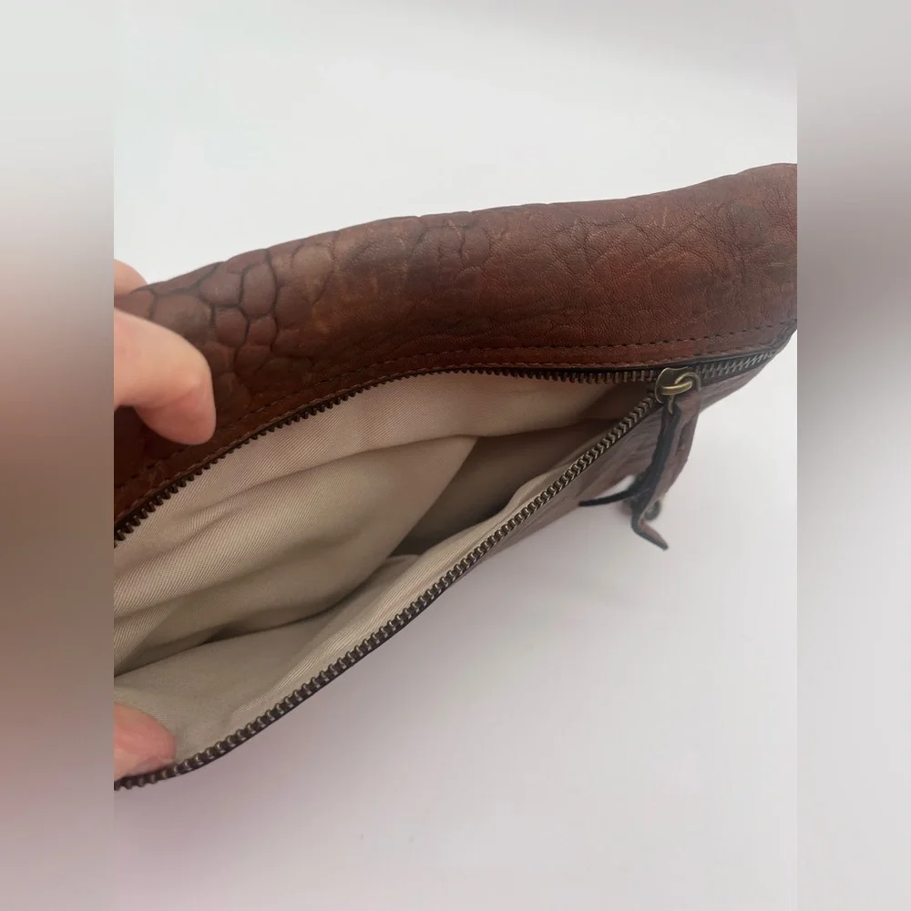 Maxon soft Brown Italian Leather Crossbody Bag chain Strap multi pockets purse - Picture 6 of 10